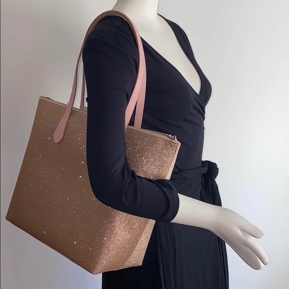 kate spade Handbags - Kate Spade Joeley Rose gold glitter tote